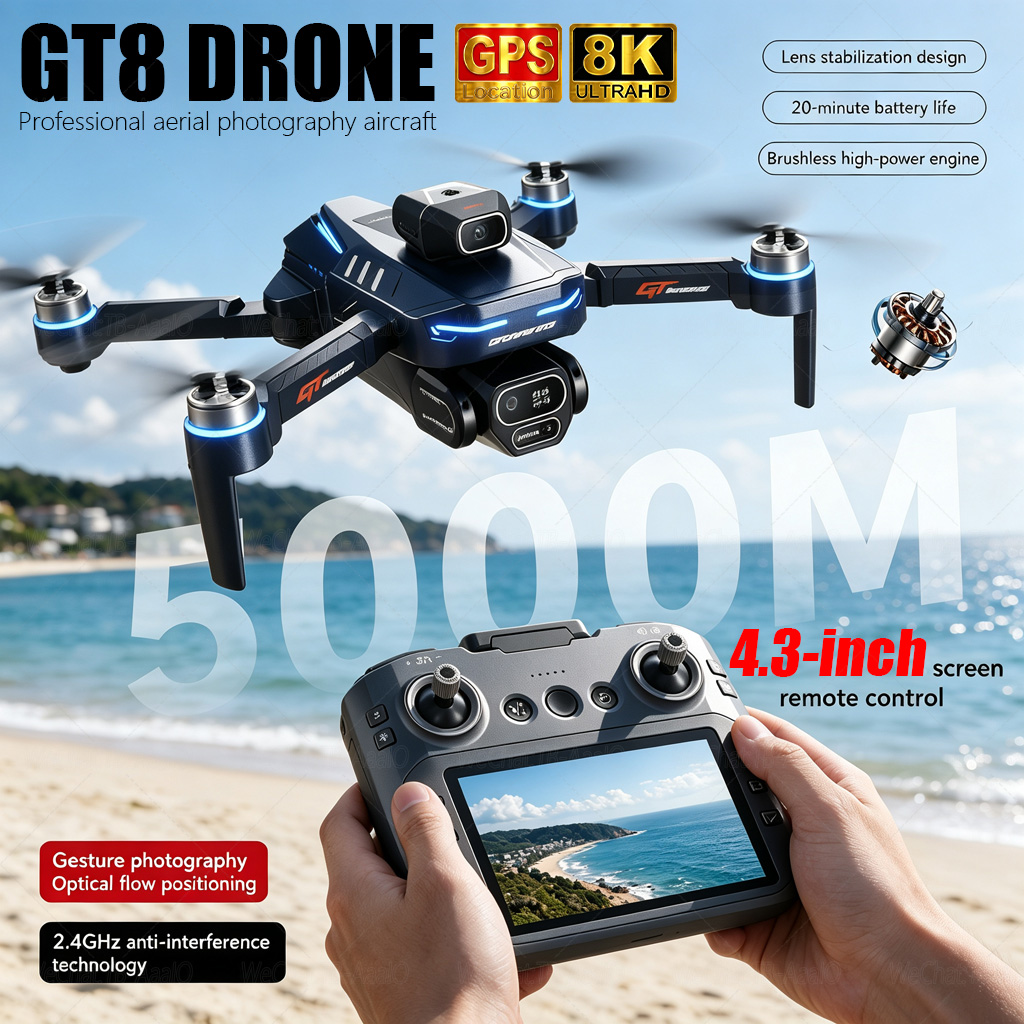 NEW GT8 HD RC Drone 4K Profess - Drone Camera Night Vision ulasan dan harga